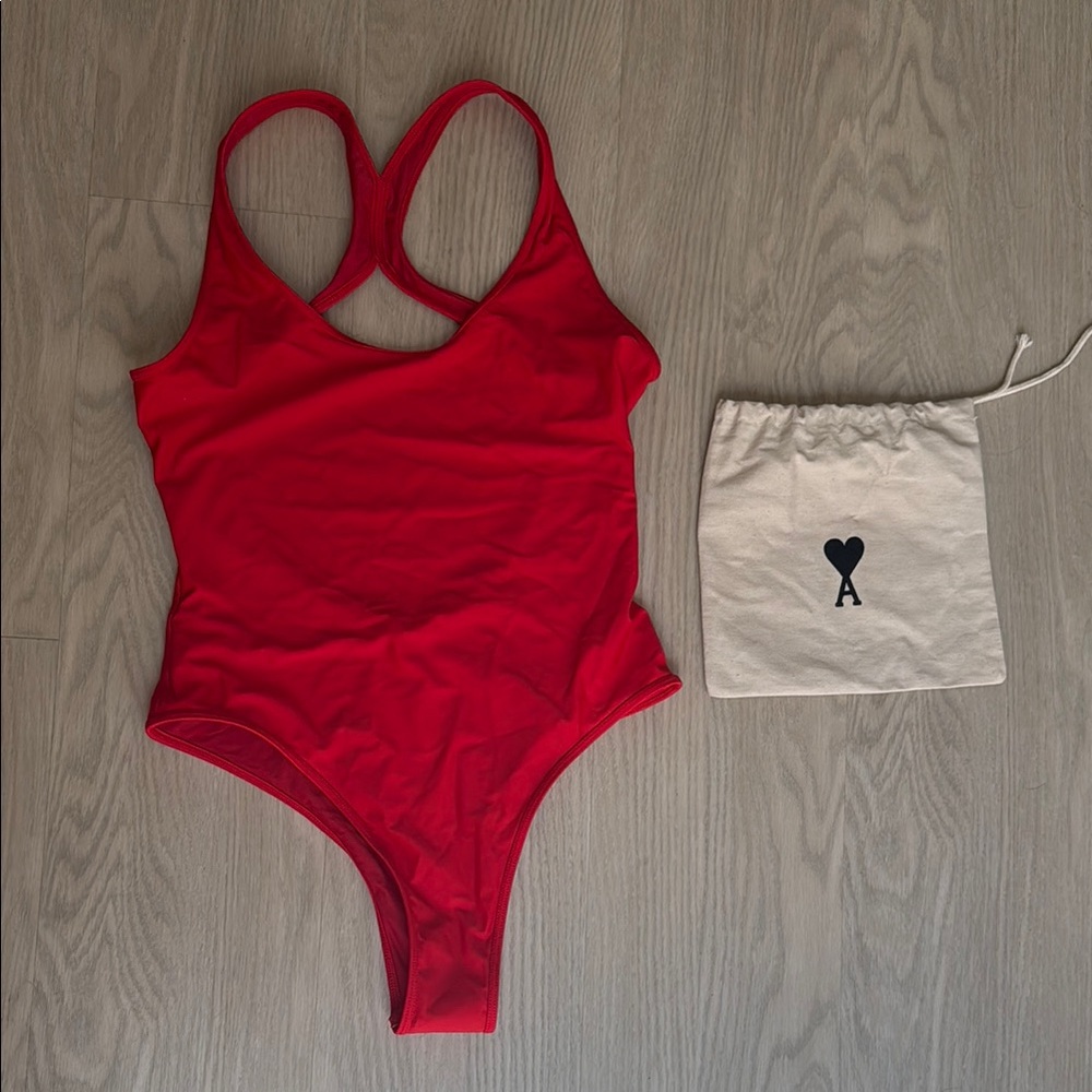 Ami Alexandre Mattiussi Red One-Piece Swimsuit LIMITED EDITION